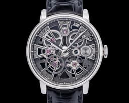 Nebula 38mm Stainless Steel / Black Skeleton Dial