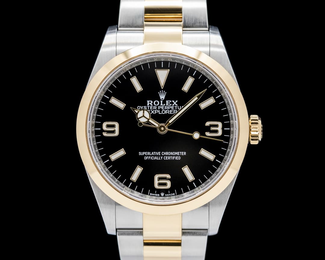 Rolex Explorer 36 Stainless Steel / 18K Yellow Gold Black Dial