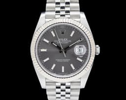 Datejust 41 Fluted Jubilee SS Grey Anthracite Dial
