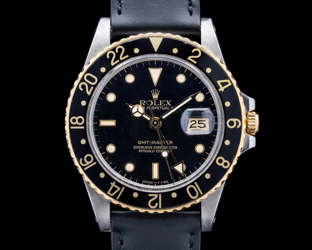 Rolex GMT Master Black Dial 18K/SS c. 1987
