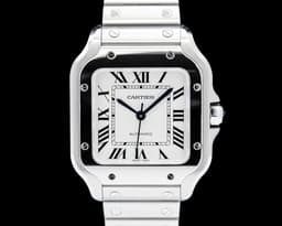 Santos Medium Automatic SS Silver Dial