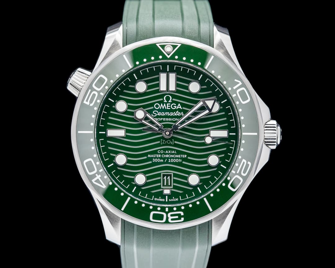 Omega Seamaster Diver 300M Master Co-Axial Ceramic SS Green Dial