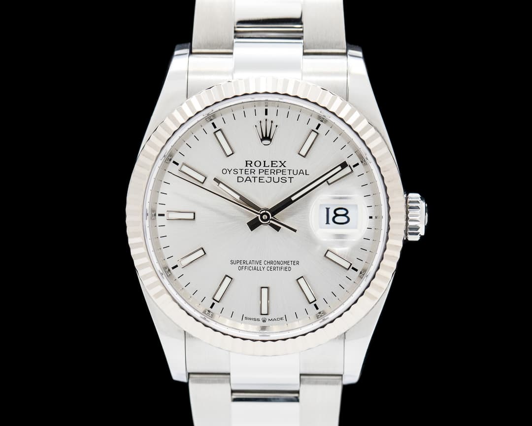 Rolex Datejust 36 Silver Stick Dial SS