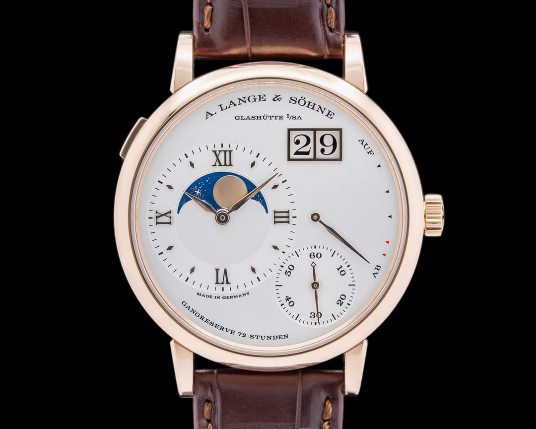 A. Lange & Söhne 139.032 Grande Lange 1 Moon 18K Rose Gold Silver Dial