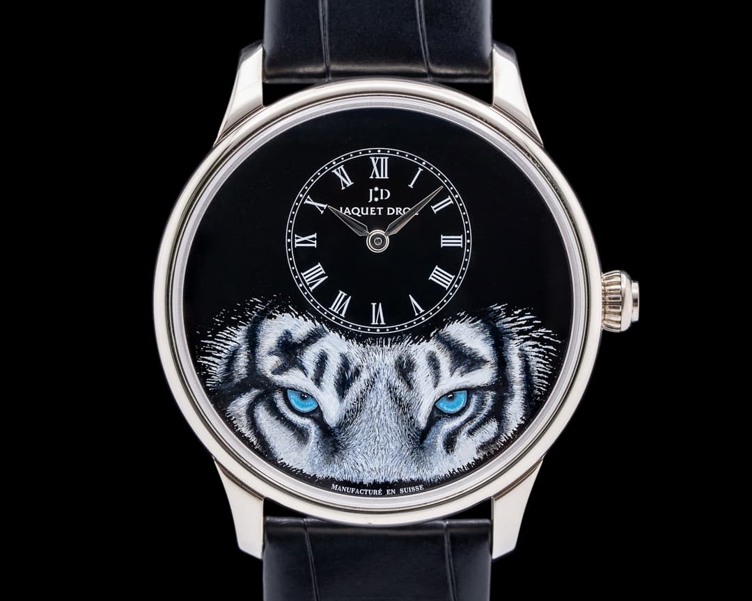 Jaquet Droz Les Ateliers Petite Heure Minute “Tiger” 18K White Gold LIMITED