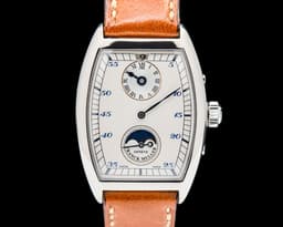 7500DSL Curvex Jump Hour Regulator GMT 18K WG Silver Dial