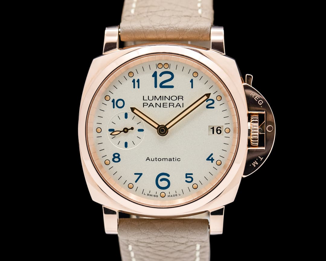 Panerai Luminor Due 38MM 18K Rose Gold Silver Dial