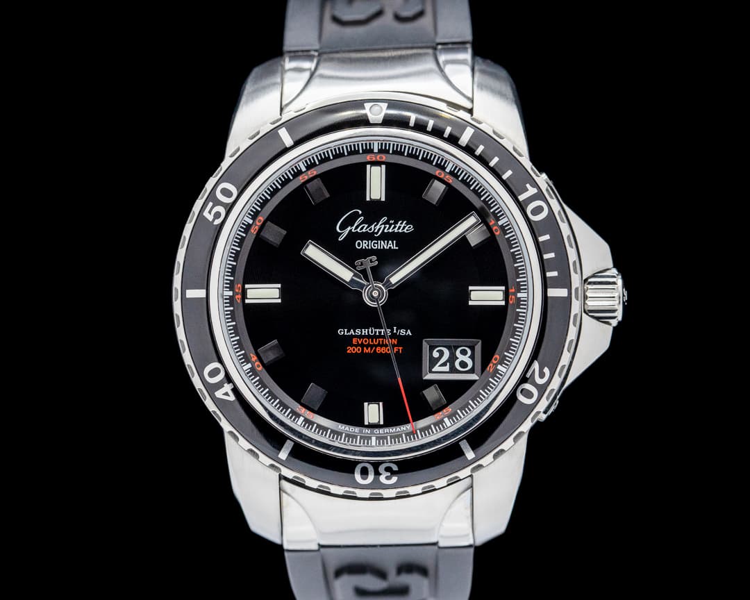 Glashutte Original Sport Evolution Panorama Date SS Black Dial