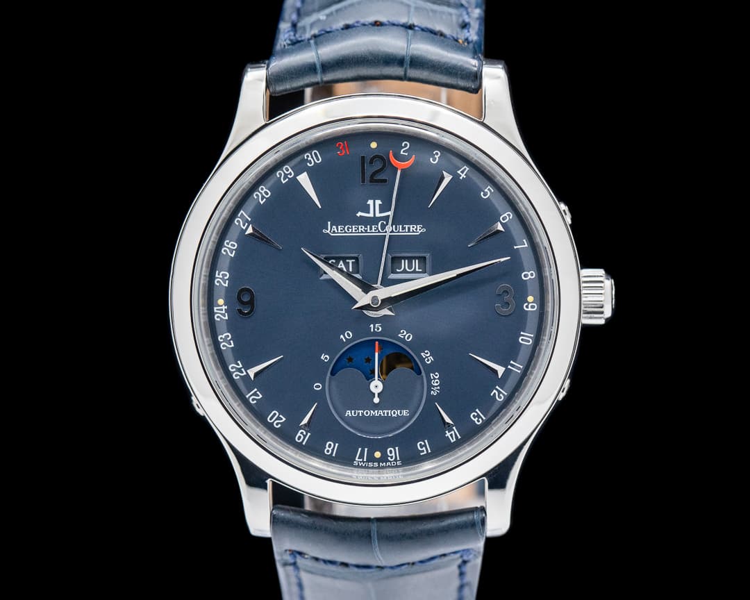 Jaeger LeCoultre Master Moon Platinum Blue Dial RARE LIMITED