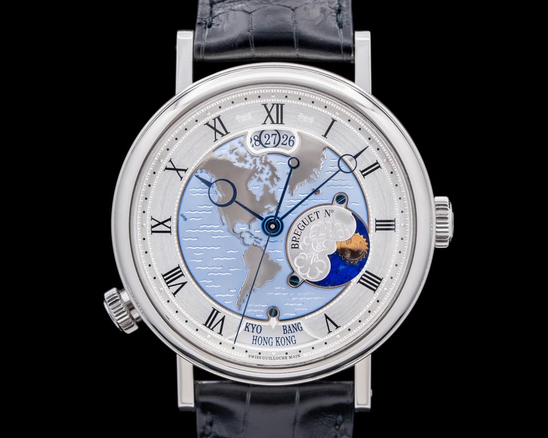 Breguet 5717PT Classique Hora Mundi Platinum Silver / Blue Dial