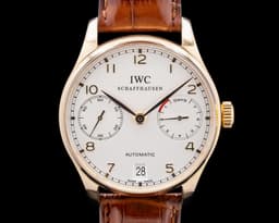 Portuguese 7 Day Automatic 18K Rose Gold Silver Dial