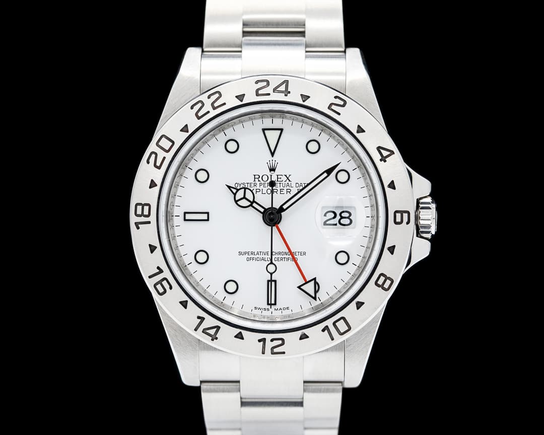 Rolex 16570 Explorer II SS White Dial