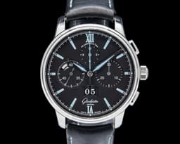 Senator Chronograph Panorama Date SS Black Dial