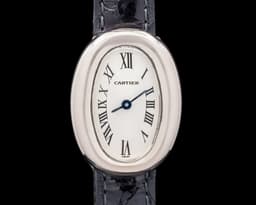 Mini Baignoire 18K White Gold Silver Dial