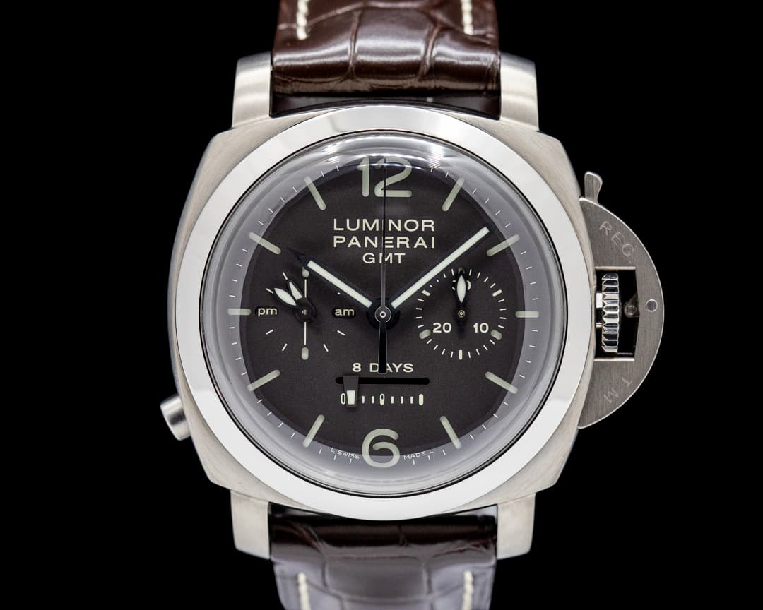 Panerai Luminor 1950 Chrono Monopulsante 8 Days GMT Brown Dial