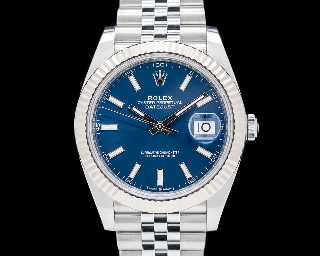 Rolex Datejust 41 Fluted Jubilee SS Blue Dial