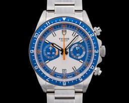 Heritage Chronograph SS Blue Bezel