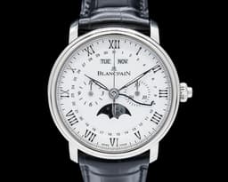 Villeret Chronographe Monopoussoir Quantième Complet SS White Dial