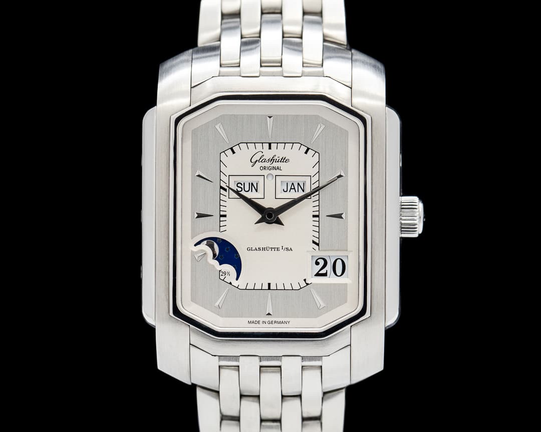 Glashutte Original Karree Perpetual Calendar SS Silver Dial