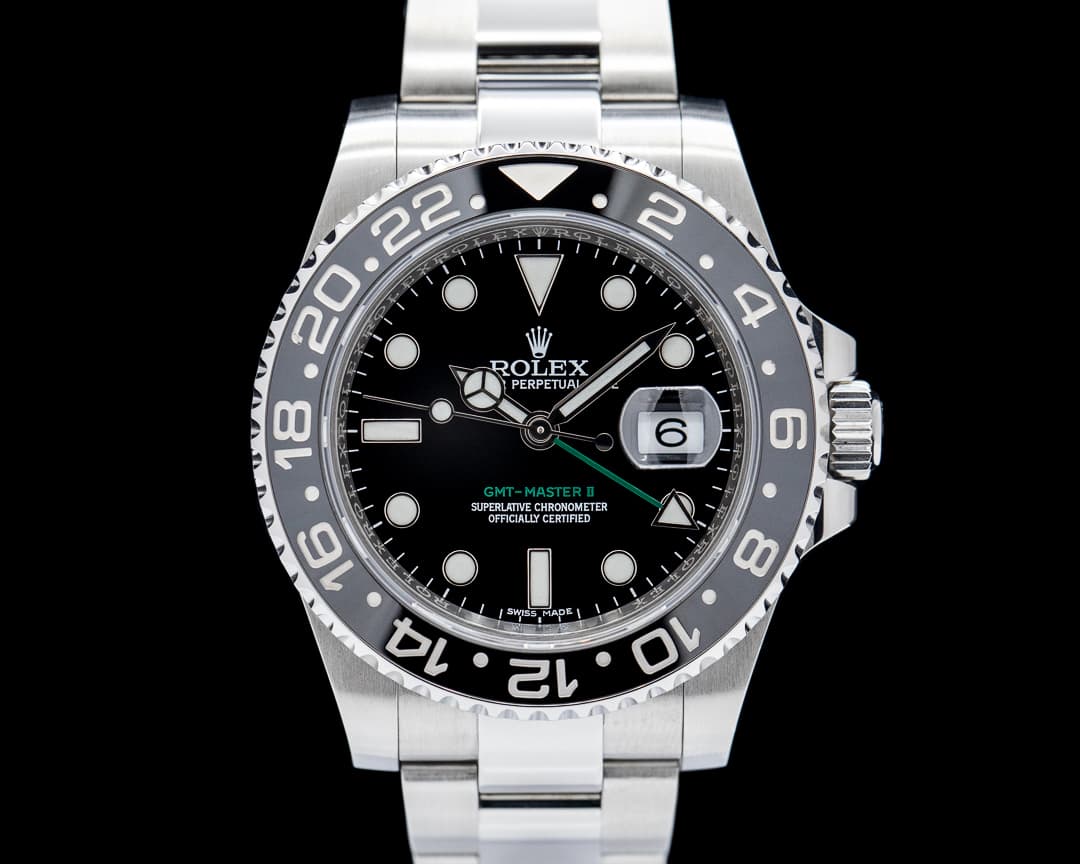 Rolex 116710LN GMT Master II Ceramic SS Black Dial