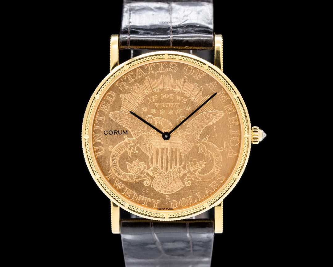 Corum USA $20 Double Eagle Coin 1904 18K YG FULL SET