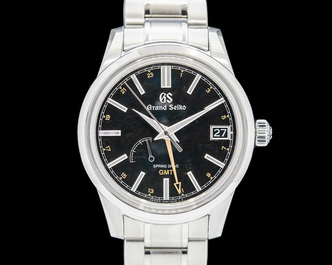 Grand Seiko Elegance Spring Drive GMT SS Black Dial