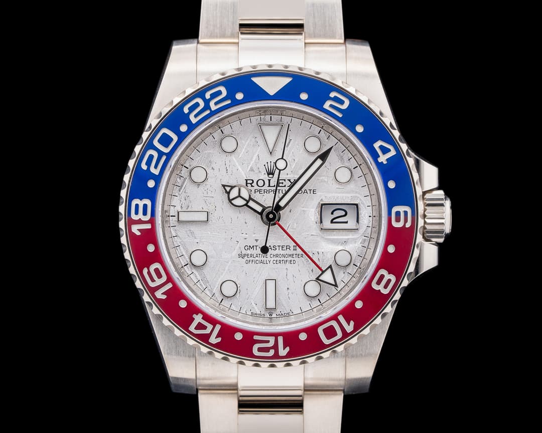 Rolex GMT Master II Ceramic "Pepsi" 18K WG Meteorite Dial