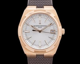 4500V Overseas Automatic 41MM 18K Rose Gold Silver Dial