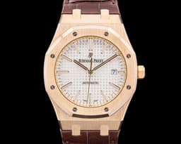 15400OR Royal Oak Jumbo 18K Rose Gold Silver Dial