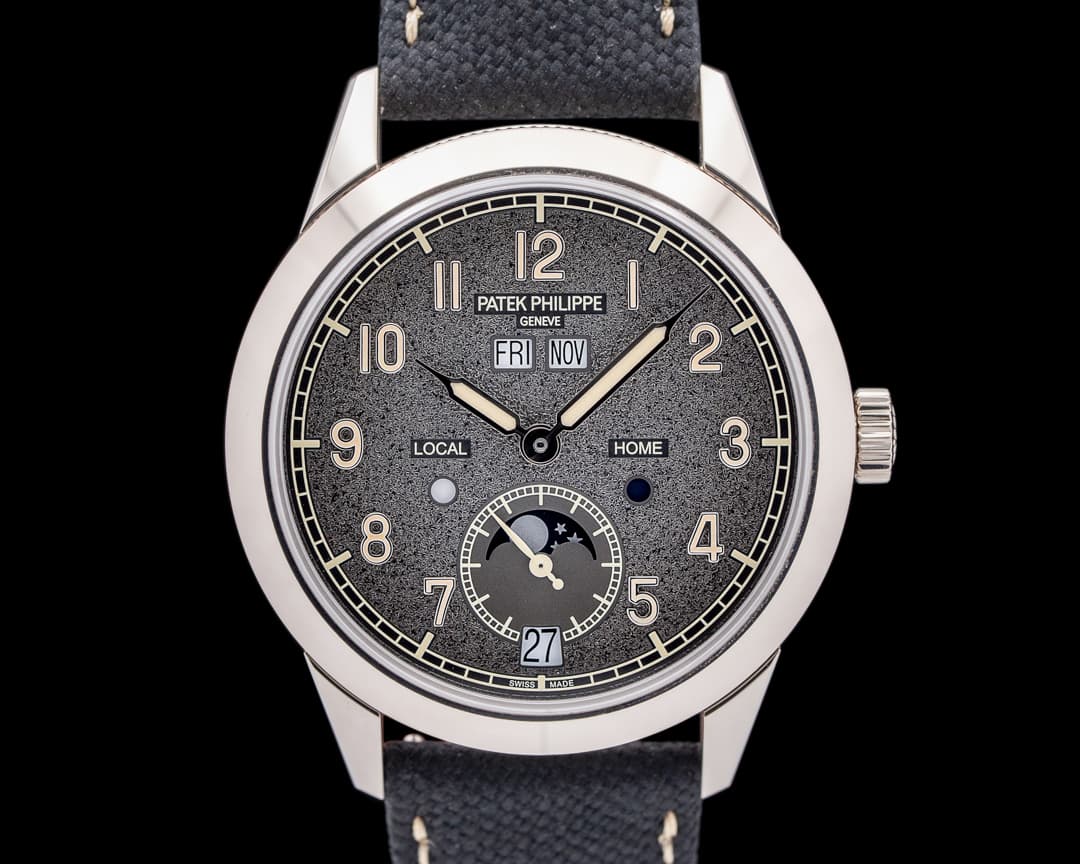Patek Philippe 5326G Calatrava Annual Calendar Travel Time 18K WG Gray Dial
