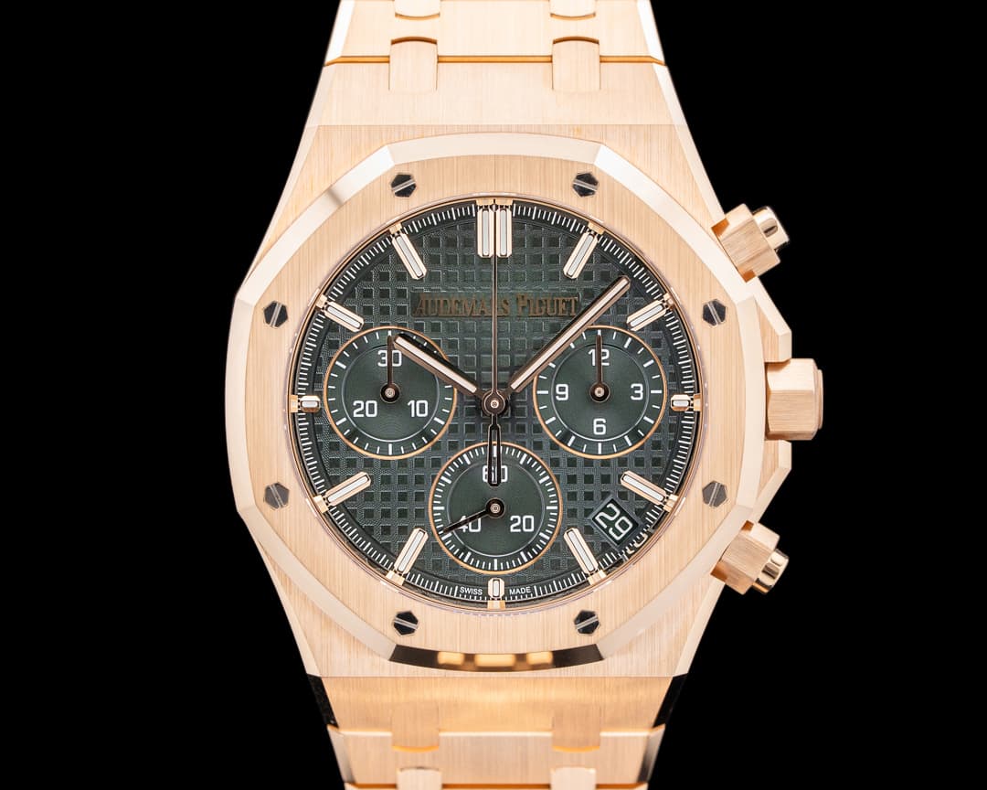 Audemars Piguet 26240OR Royal Oak Chronograph 18K Rose Gold Green Dial