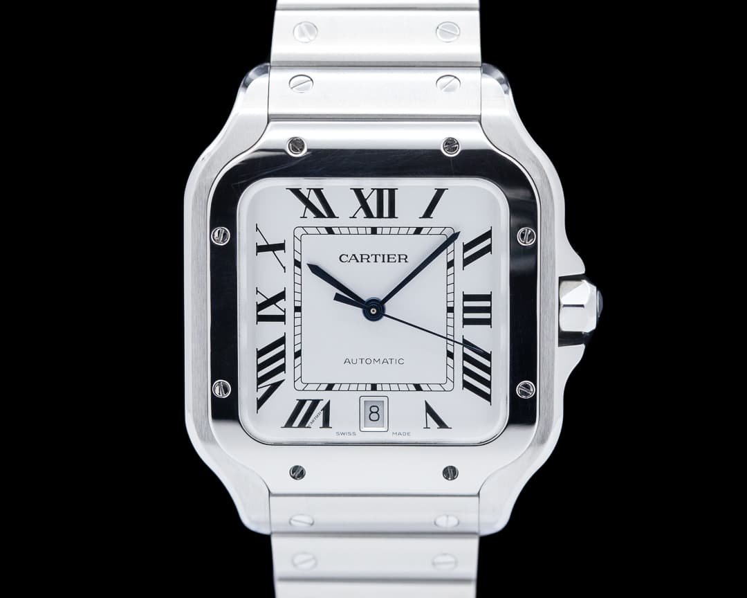 Cartier Santos Large Automatic SS Silver Dial