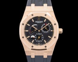 26120OR Royal Oak Dual Time 18K Rose Gold Black Dial
