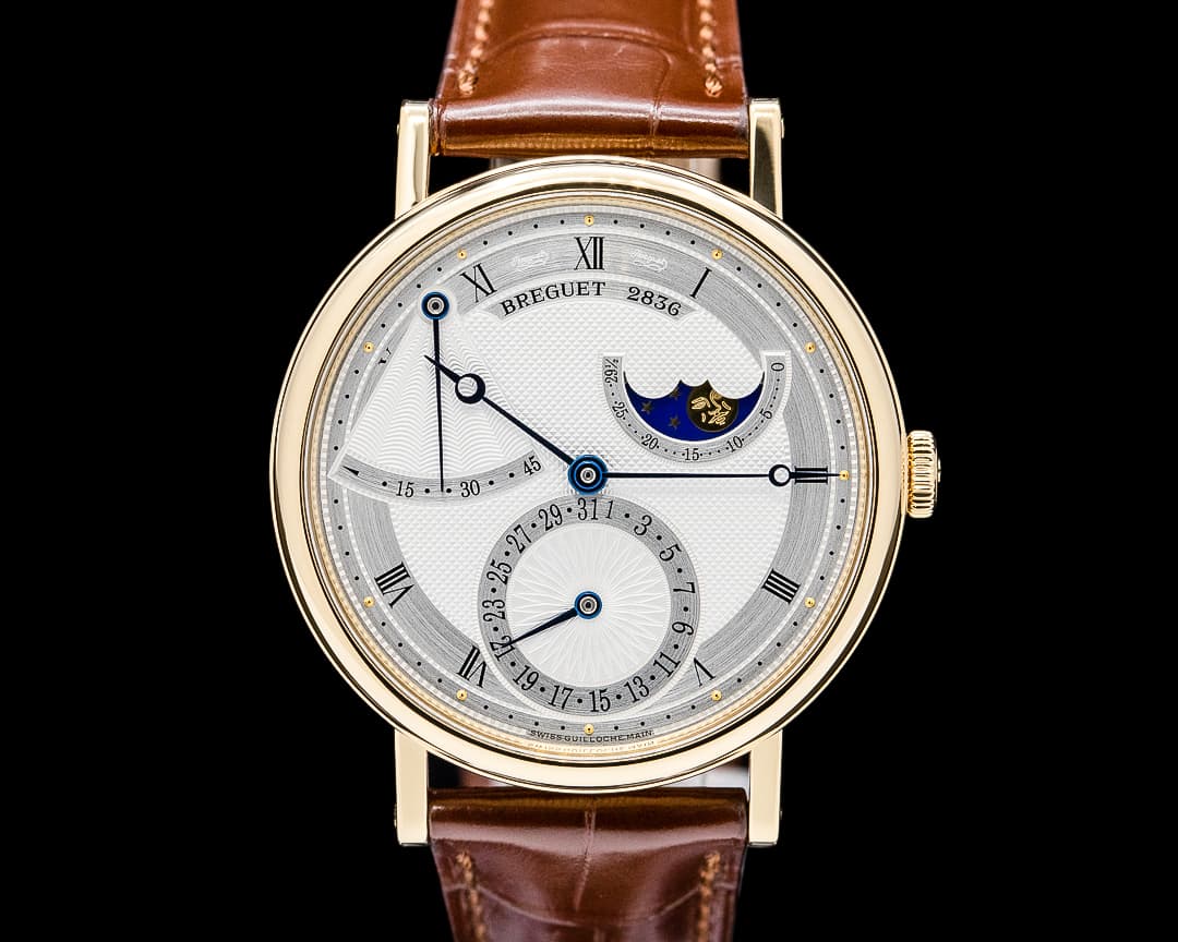 Breguet 7137BA Classique Power Reserve 18K Yellow Gold Silver Dial