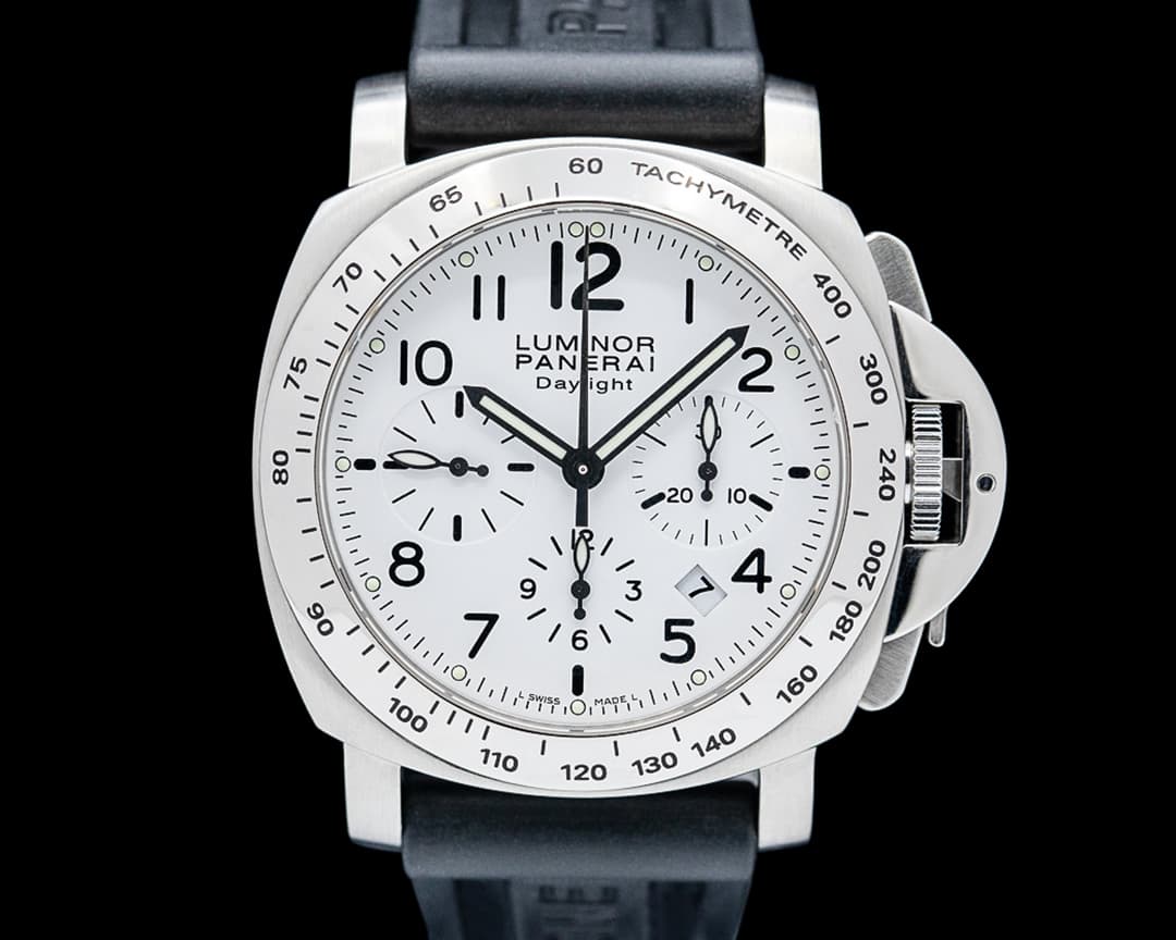 Panerai PAM00188 Luminor Daylight Chrono SS White Dial