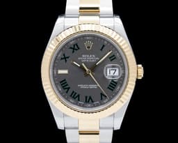 116333 Datejust II Rolesor 18K YG / SS Slate Roman Dial FULL SET