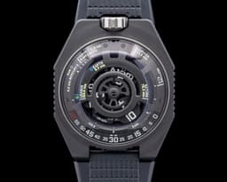 UR-100 LS Light Speed Carbotech Black Skeleton Dial