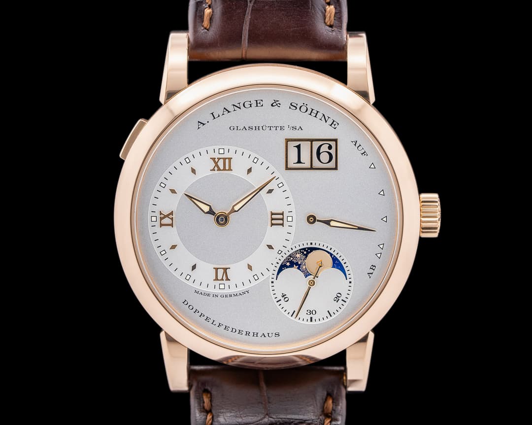 A. Lange & Söhne 192.032 Lange 1 Moon Phase 18K Rose Gold Silver Dial