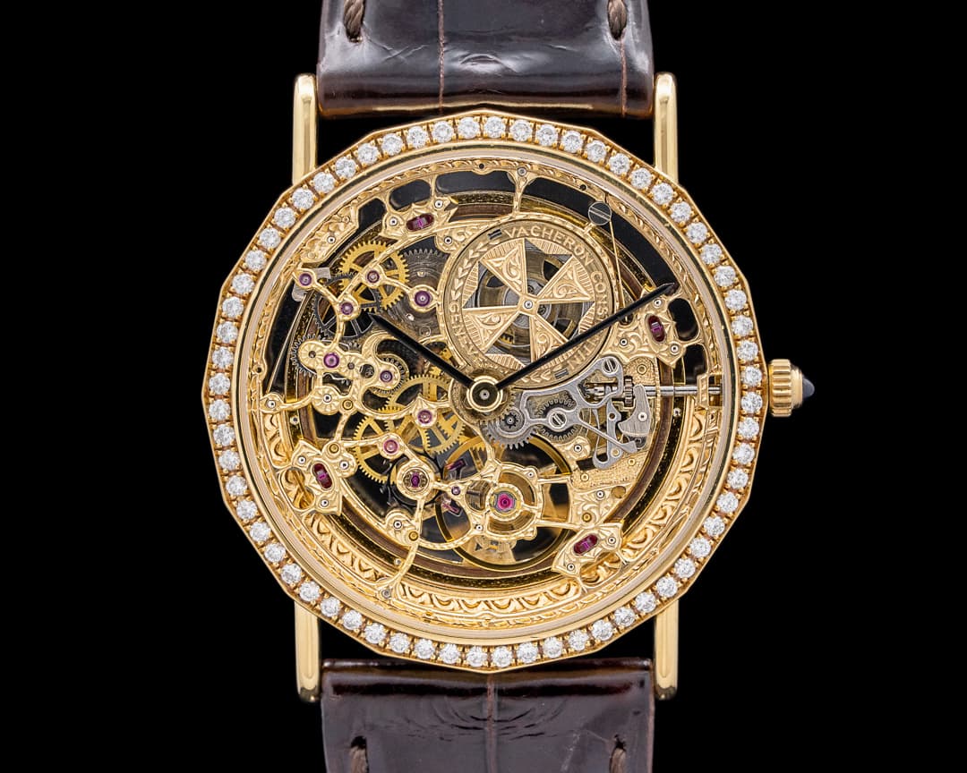 Vacheron Constantin 43502 Patrimony 18K Yellow Gold Skeleton Dial RARE