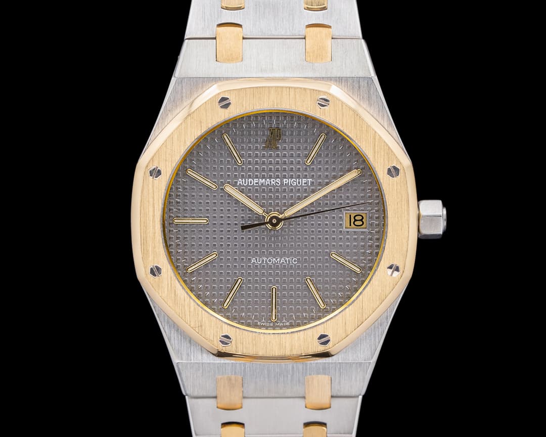 Audemars Piguet 14700SA Royal Oak 18K Yellow Gold / SS Gray Tapisserie Dial