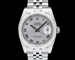 116200 Datejust Stainless Steel Rhodium Roman Dial Jubilee