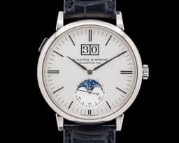 384.026 Saxonia Moon Phase 18K White Gold Silver Dial