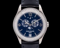5147G Annual Calendar Diamond Bezel 18K White Gold Blue Dial