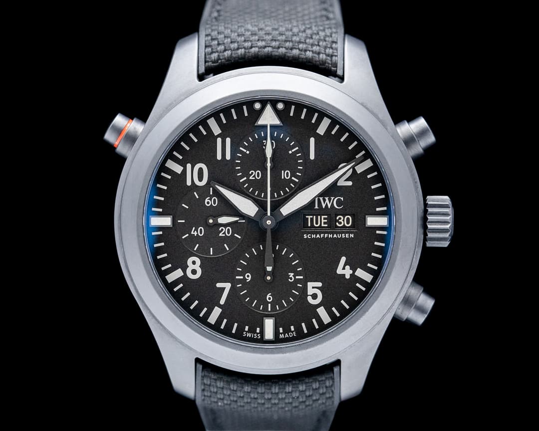 IWC Pilot's Watch Double Chronograph TOP GUN Ceratanium Black Dial