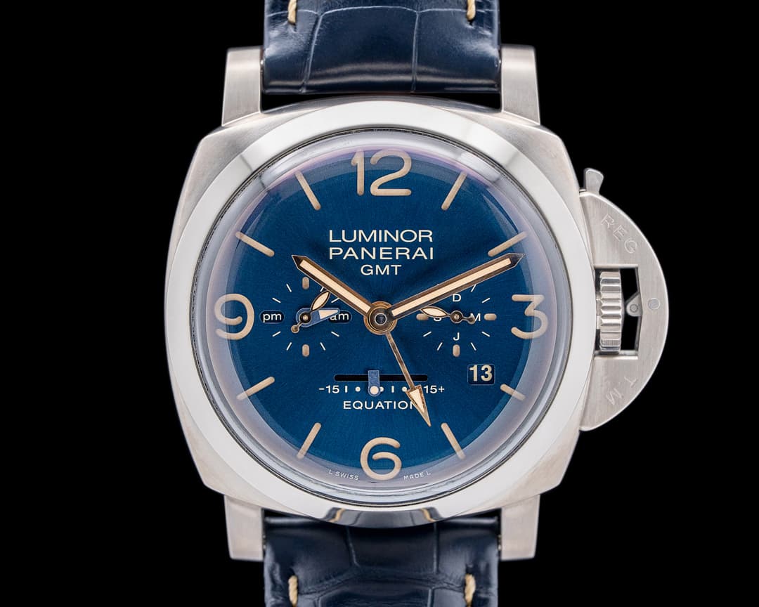 Panerai PAM00670 Luminor 1950 Equation of Time GMT Titanium Blue Dial