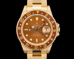 16718 GMT Master II Root Beer 18K Yellow Gold Brown Dial Circa. 1999