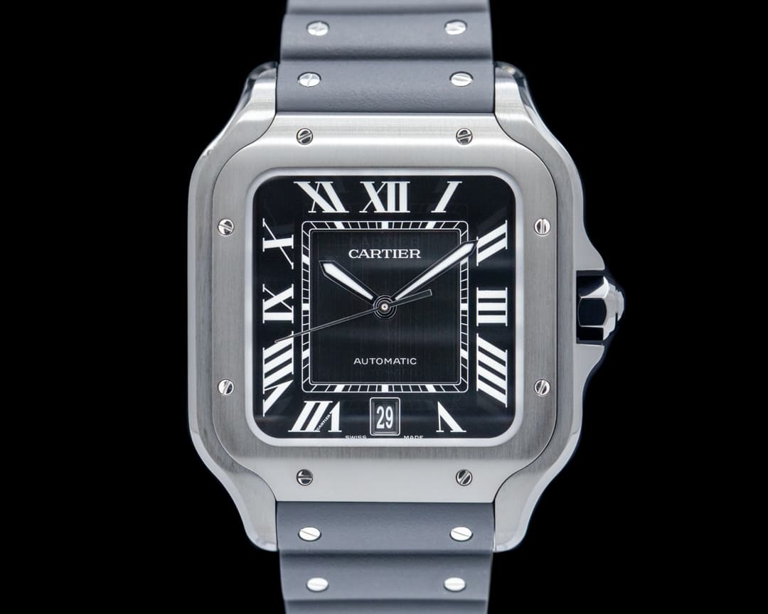 Cartier WSSA0039 Santos de Cartier Large ADLC Steel Black Dial