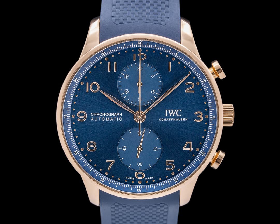 IWC Portugieser Chronograph 41 Boutique Exclusive 18K Rose Gold Blue Dial