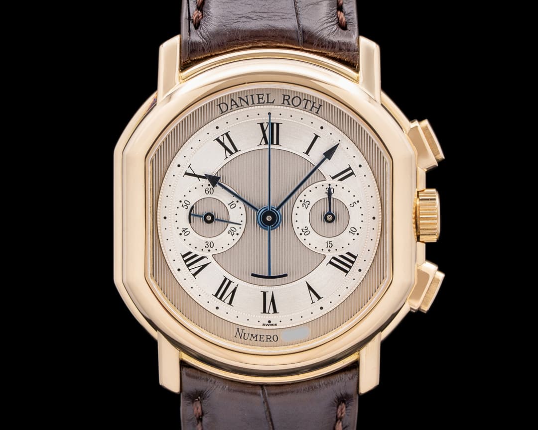 Daniel Roth 2147BB Chronograph Lemania 18K WG Silver Guilloche Dial RARE