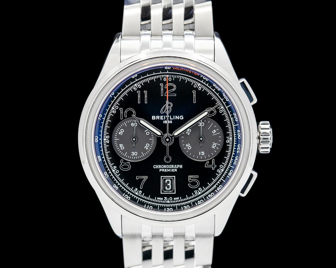 Breitling AB0145 Premier B01 Chronograph 42 SS Black Dial